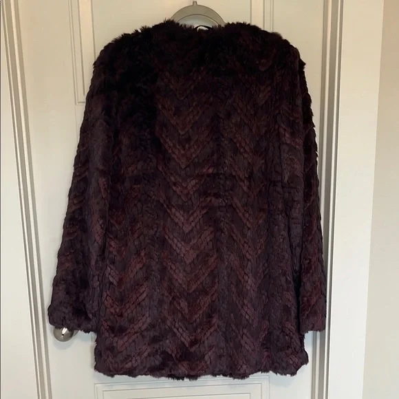 Sam Edelman Faux Fur Jacket in Rich Burgundy - Picture 5 of 5